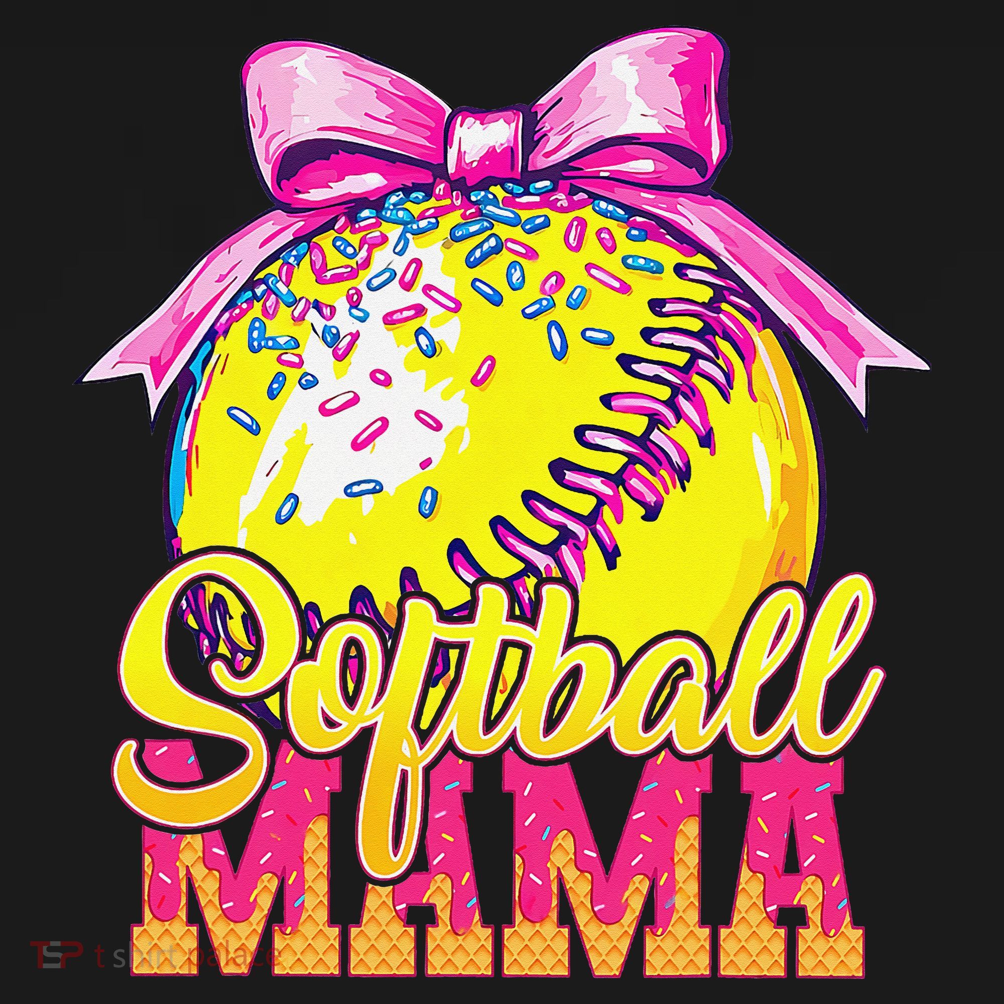 Softball Mama Ice Cream Drip Cheer Mom Game Day Mothers Day Ornament