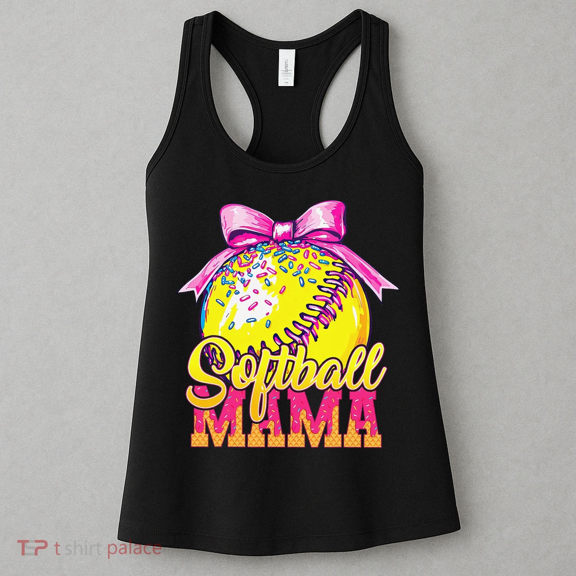 Softball Mama Ice Cream Drip Cheer Mom Game Day Mothers Day Women's Tank Top