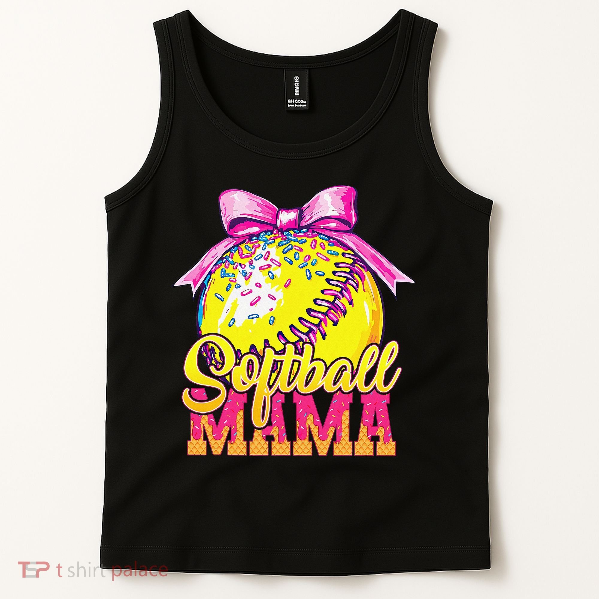 Softball Mama Ice Cream Drip Cheer Mom Game Day Mothers Day Tank Top