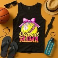 Softball Mama Ice Cream Drip Cheer Mom Game Day Mothers Day Tank Top thumb 4