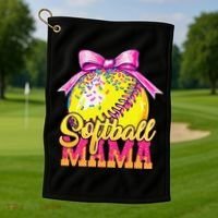 Softball Mama Ice Cream Drip Cheer Mom Game Day Mothers Day Golf Towel thumb 1