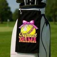 Softball Mama Ice Cream Drip Cheer Mom Game Day Mothers Day Golf Towel thumb 2