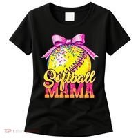Softball Mama Ice Cream Drip Cheer Mom Game Day Mothers Day Women's T-Shirt thumb 0