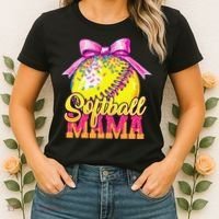 Softball Mama Ice Cream Drip Cheer Mom Game Day Mothers Day Women's T-Shirt thumb 2