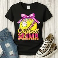 Softball Mama Ice Cream Drip Cheer Mom Game Day Mothers Day Women's T-Shirt thumb 3