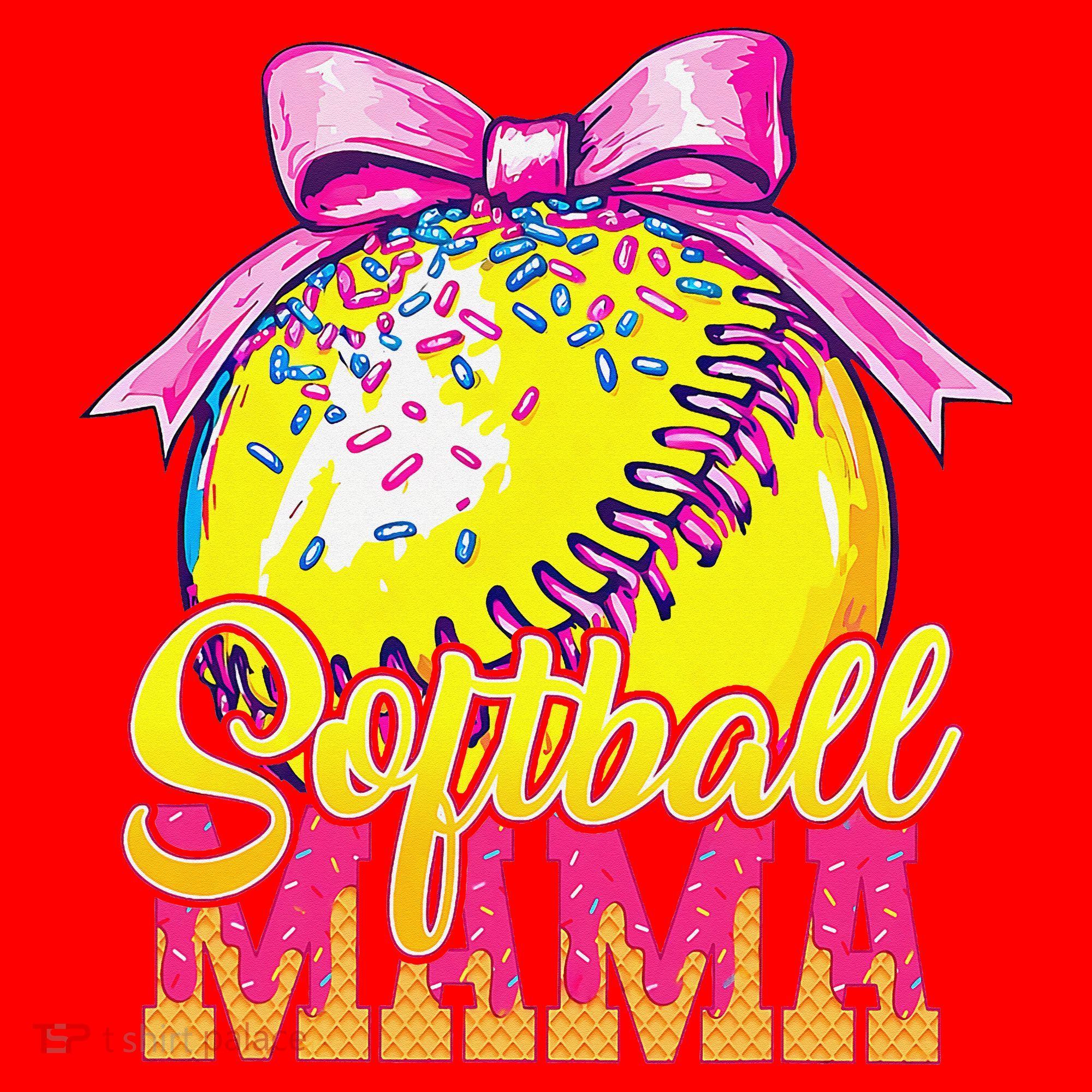 Softball Mama Ice Cream Drip Cheer Mom Game Day Mothers Day Santa Hat