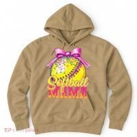 Softball Mama Ice Cream Drip Cheer Mom Game Day Mothers Day Hoodie thumb 0