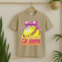 Softball Mama Ice Cream Drip Cheer Mom Game Day Mothers Day T-Shirt thumb 2