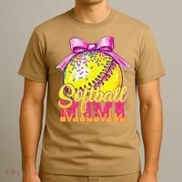 Softball Mama Ice Cream Drip Cheer Mom Game Day Mothers Day T-Shirt thumb 3