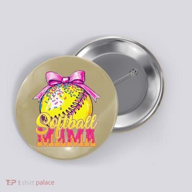 Softball Mama Ice Cream Drip Cheer Mom Game Day Mothers Day Button
