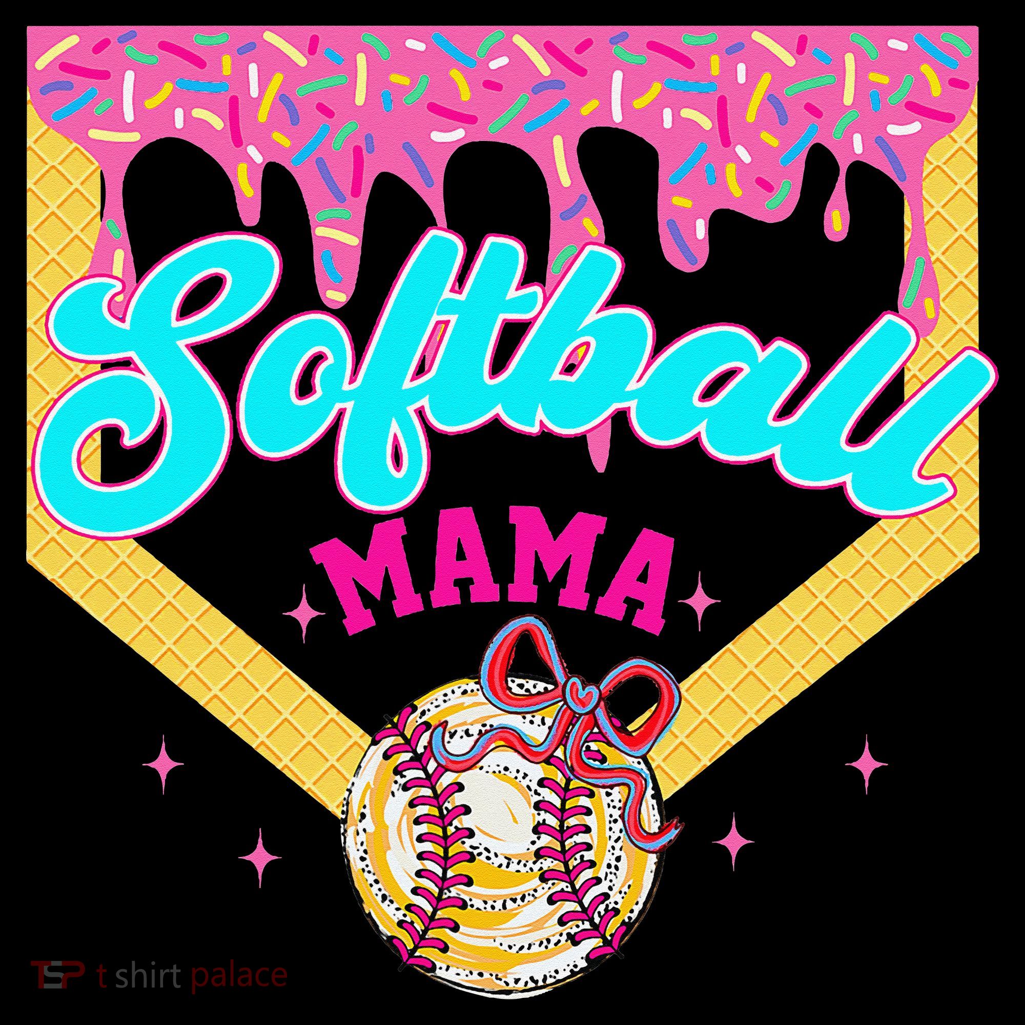 Softball Mama Ice Cream Drip Cheer Mom Game Day Mothers Day Coffee Mug