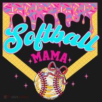 Softball Mama Ice Cream Drip Cheer Mom Game Day Mothers Day Coaster thumb 2