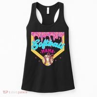 Softball Mama Ice Cream Drip Cheer Mom Game Day Mothers Day Women's Tank Top thumb 0