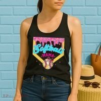Softball Mama Ice Cream Drip Cheer Mom Game Day Mothers Day Women's Tank Top thumb 2
