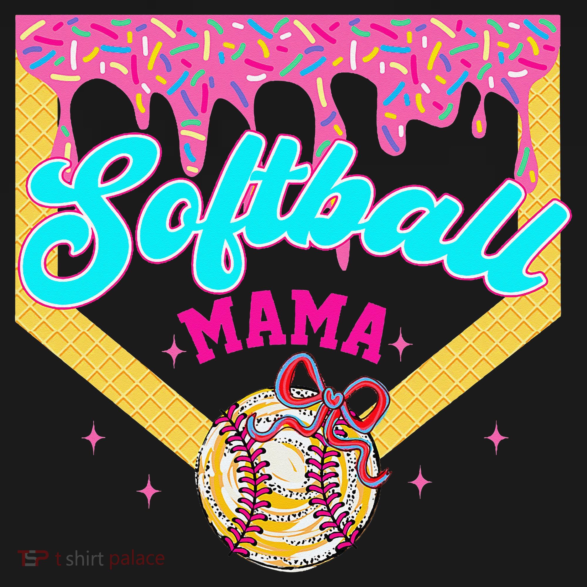 Softball Mama Ice Cream Drip Cheer Mom Game Day Mothers Day Women's Tank Top