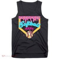 Softball Mama Ice Cream Drip Cheer Mom Game Day Mothers Day Tank Top thumb 0