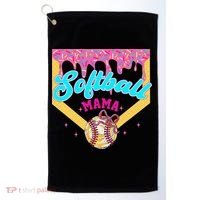 Softball Mama Ice Cream Drip Cheer Mom Game Day Mothers Day Golf Towel thumb 0