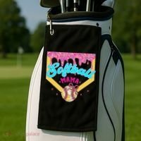Softball Mama Ice Cream Drip Cheer Mom Game Day Mothers Day Golf Towel thumb 2