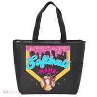 Softball Mama Ice Cream Drip Cheer Mom Game Day Mothers Day Tote Bag thumb 0