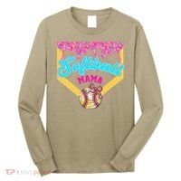 Softball Mama Ice Cream Drip Cheer Mom Game Day Mothers Day Long Sleeve Shirt thumb 0