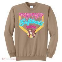 Softball Mama Ice Cream Drip Cheer Mom Game Day Mothers Day Sweatshirt thumb 0
