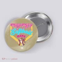 Softball Mama Ice Cream Drip Cheer Mom Game Day Mothers Day Button thumb 0