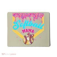 Softball Mama Ice Cream Drip Cheer Mom Game Day Mothers Day Mousepad thumb 0