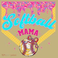 Softball Mama Ice Cream Drip Cheer Mom Game Day Mothers Day Mousepad thumb 1