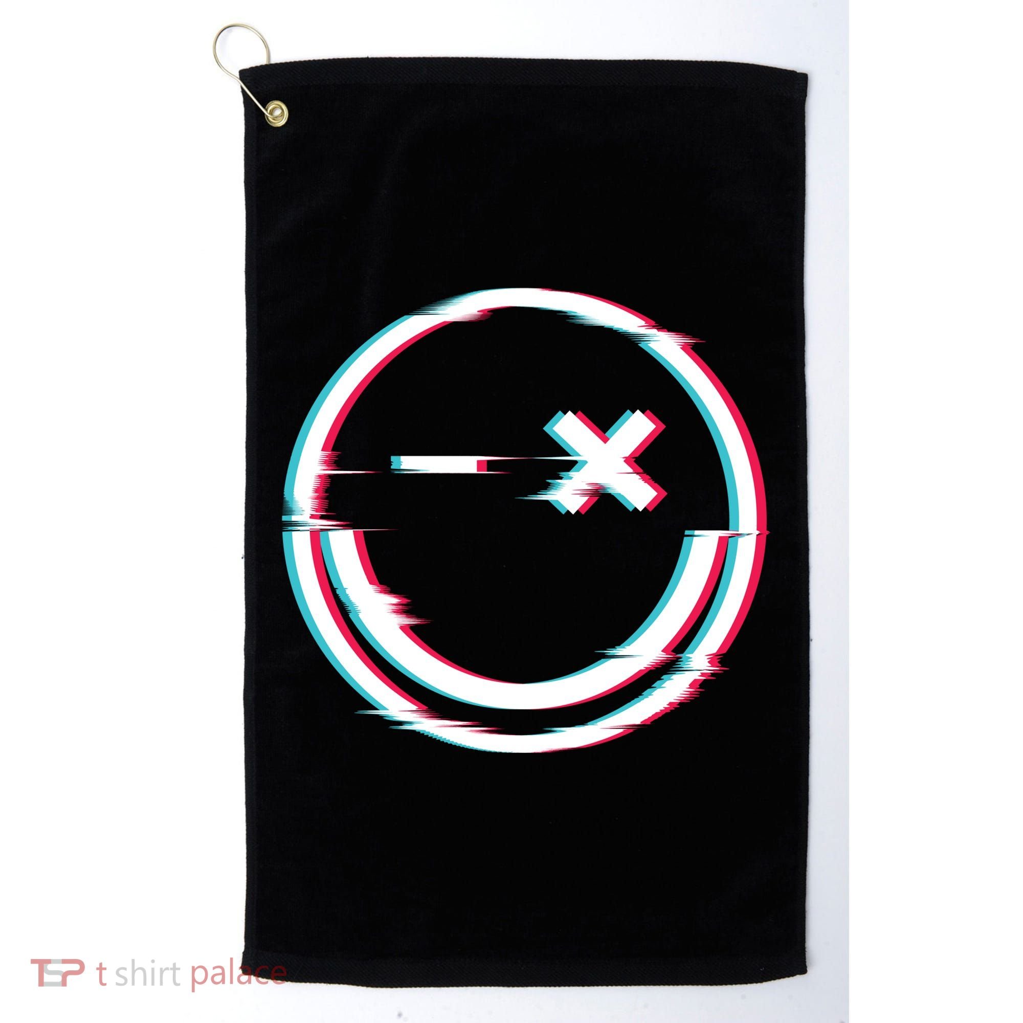 Smile Glitch Golf Towel