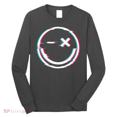 Smile Glitch Long Sleeve Shirt