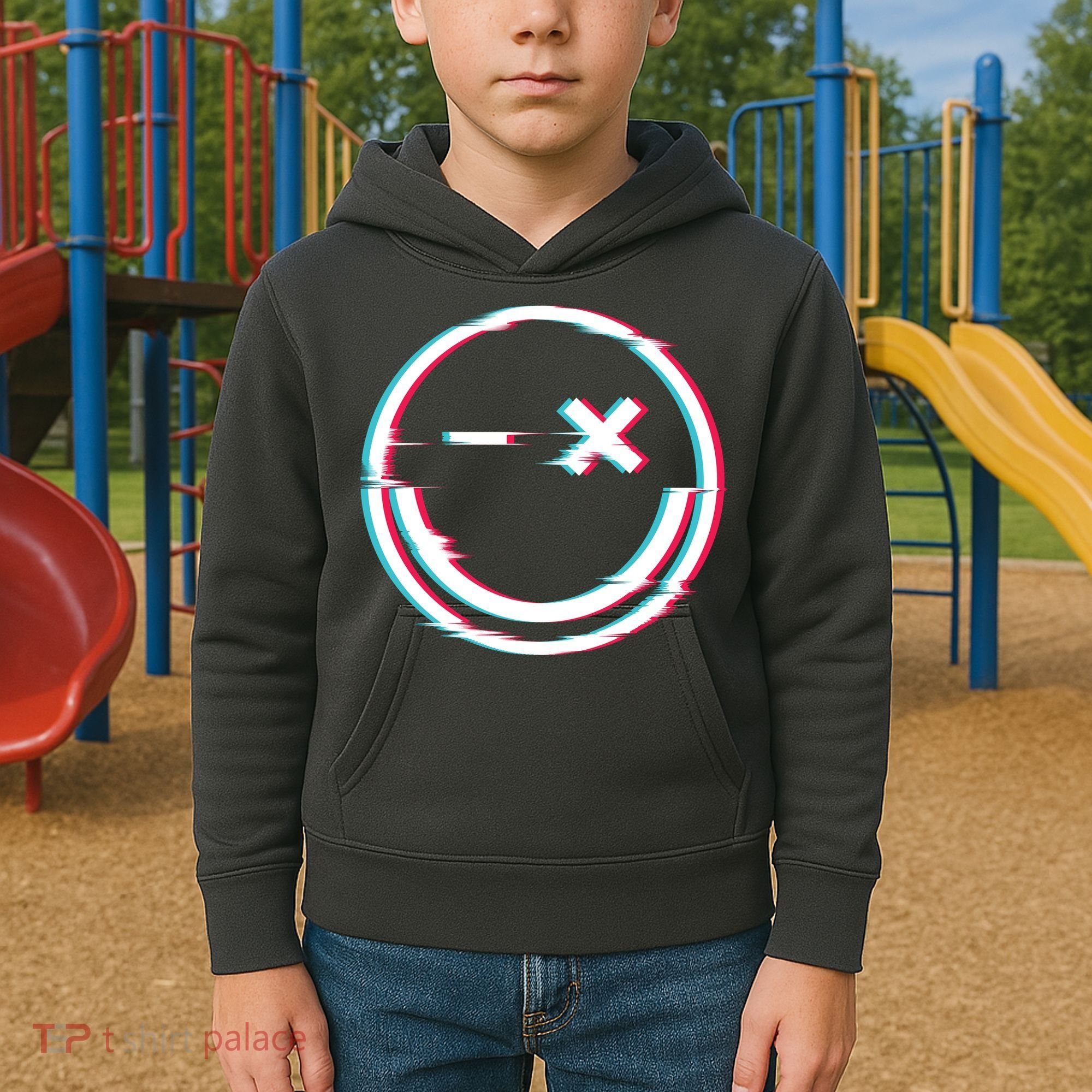 Smile Glitch Kids Hoodie