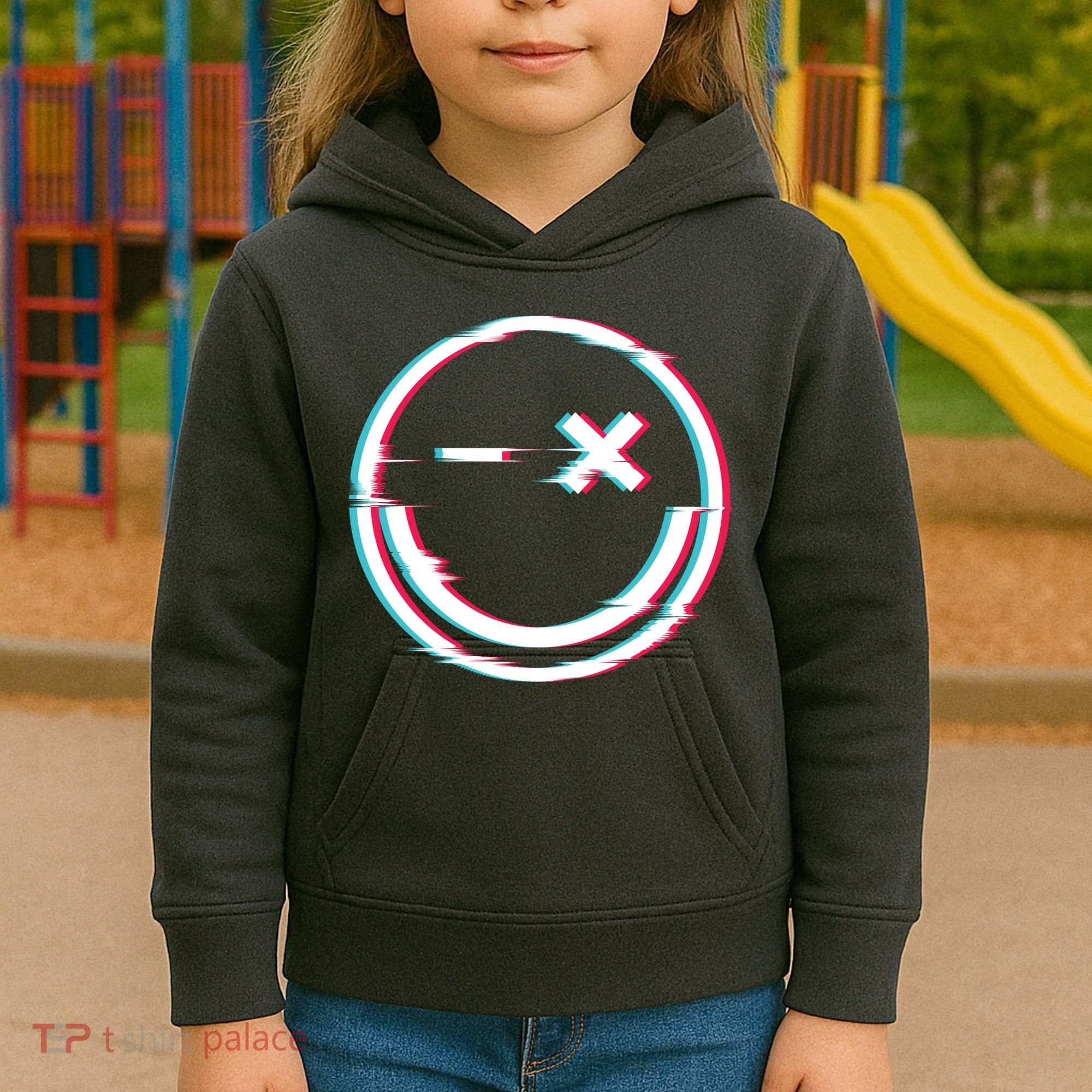 Smile Glitch Kids Hoodie