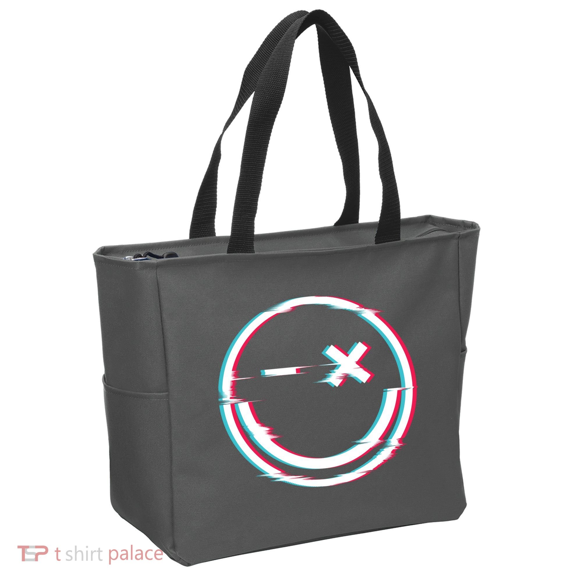 Smile Glitch Tote Bag