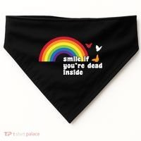 Smile If You're Dead Inside USA-Made Doggie Bandana thumb 0