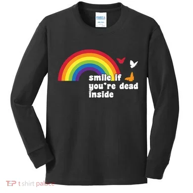 Smile If You're Dead Inside Kids Long Sleeve Shirt