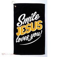 Smile Jesus Loves You!  Golf Towel thumb 0