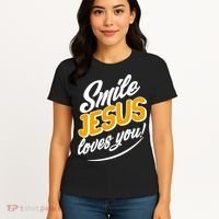 Smile Jesus Loves You!  Women's T-Shirt thumb 4