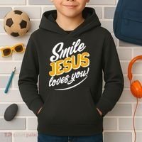 Smile Jesus Loves You!  Kids Hoodie thumb 2