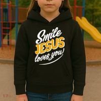 Smile Jesus Loves You!  Kids Hoodie thumb 3