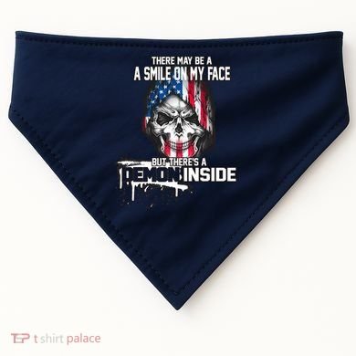 Smile On My Face Demon Inside USA-Made Doggie Bandana