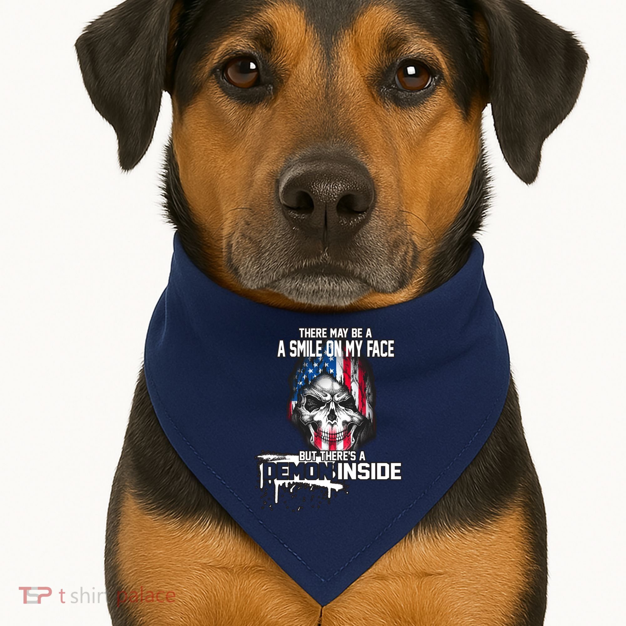 Smile On My Face Demon Inside USA-Made Doggie Bandana