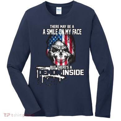 Smile On My Face Demon Inside Women's Long Sleeve Shirt