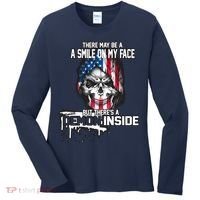 Smile On My Face Demon Inside Women's Long Sleeve Shirt thumb 0