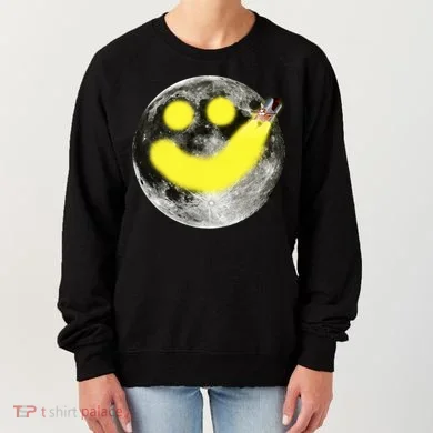 Smiley Face Happy Moon  Women's Sweatshirt