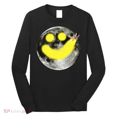 Smiley Face Happy Moon  Long Sleeve Shirt