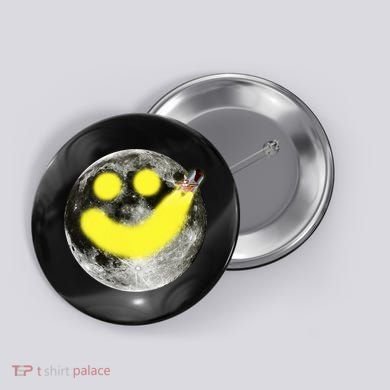 Smiley Face Happy Moon  Button