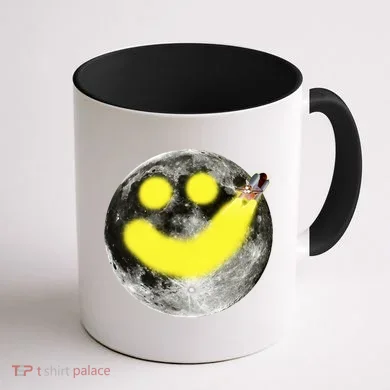 Smiley Face Happy Moon Coffee Mug back