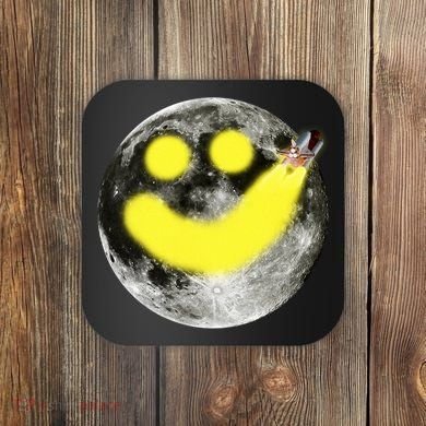 Smiley Face Happy Moon  Coaster