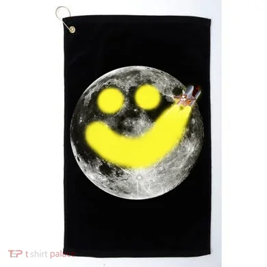 Smiley Face Happy Moon  Golf Towel