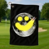Smiley Face Happy Moon  Golf Towel thumb 1